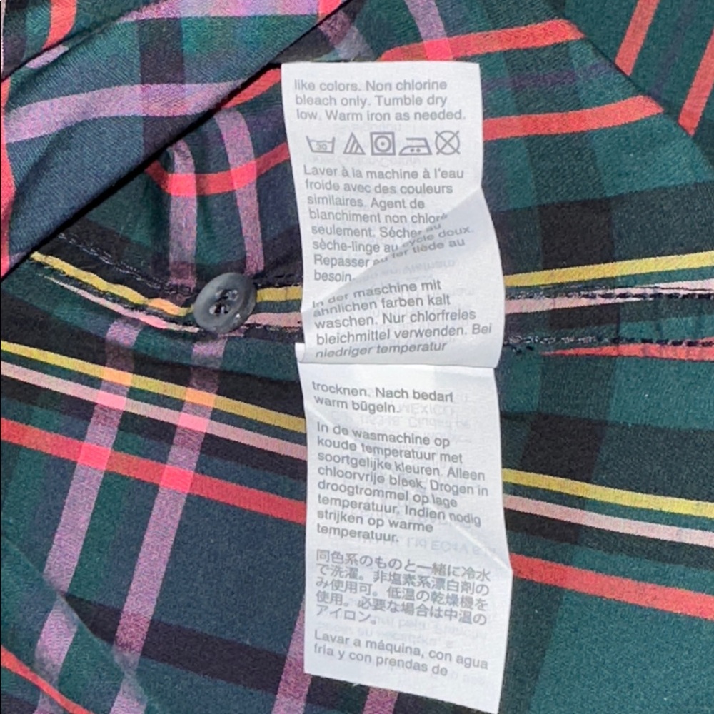 100% Cotton J. Crew Green and Red Plaid Casual Woman's Shirt Size 6. - Picture 15 of 16